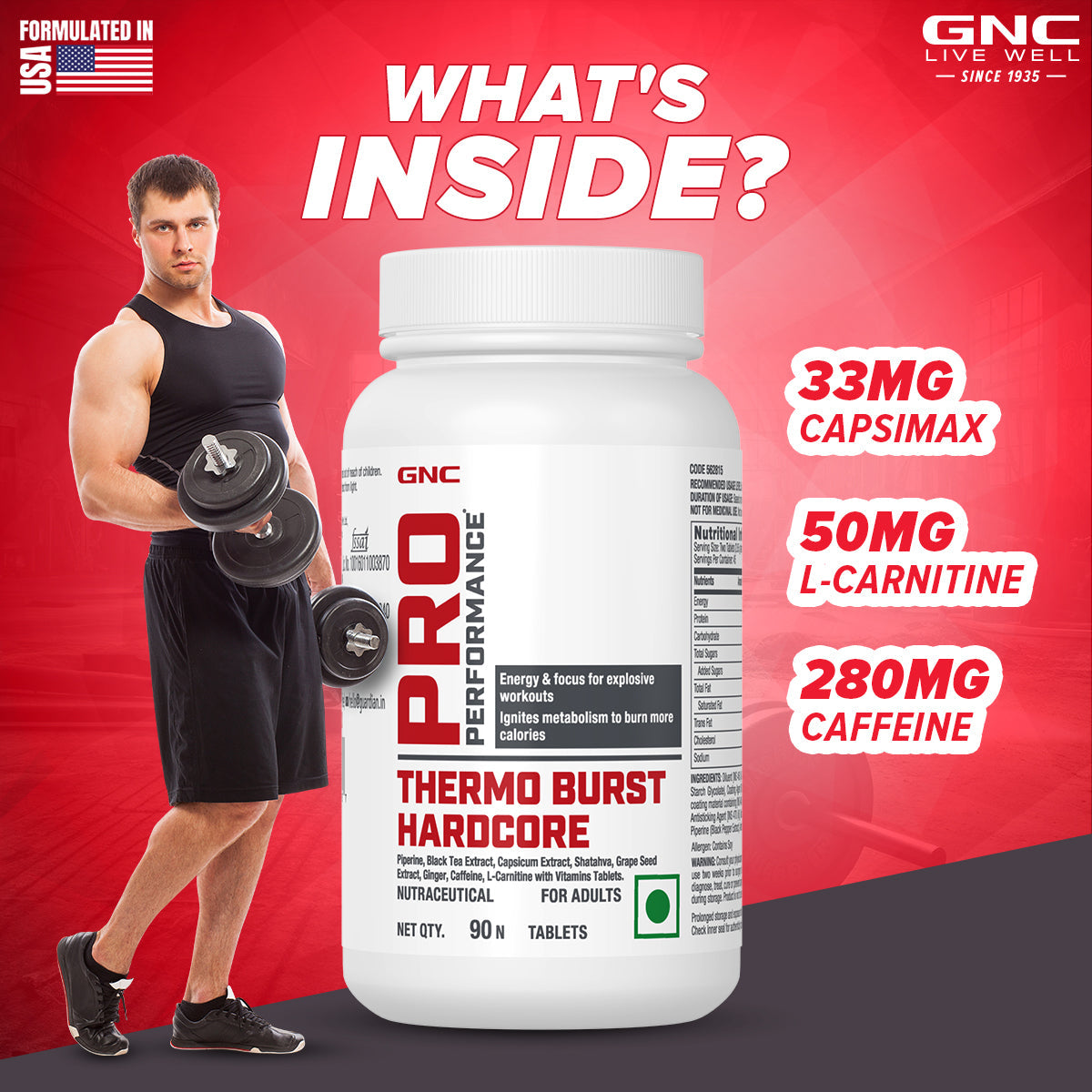 GNC Pro Performance Thermoburst Hardcore - Fat Burner for Explosive Workouts