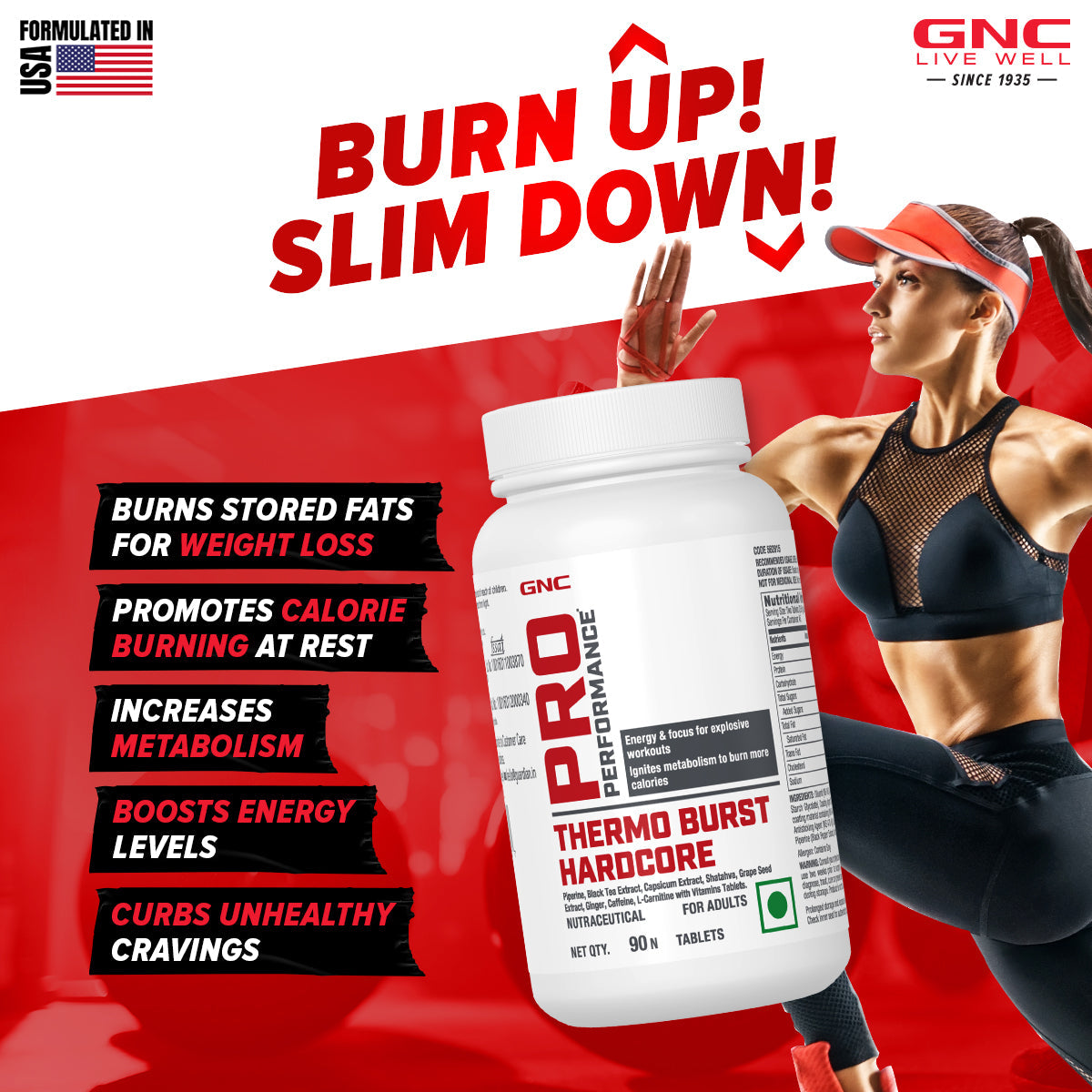 GNC Pro Performance Thermoburst Hardcore - Fat Burner for Explosive Workouts