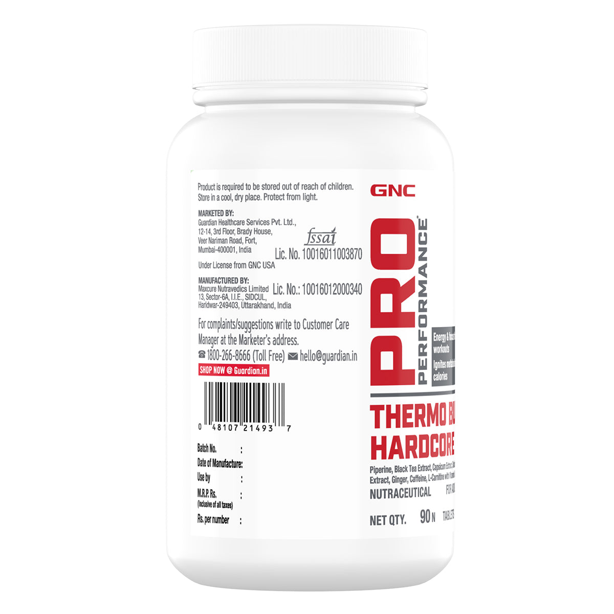 GNC Pro Performance Thermoburst Hardcore - Fat Burner for Explosive Workouts