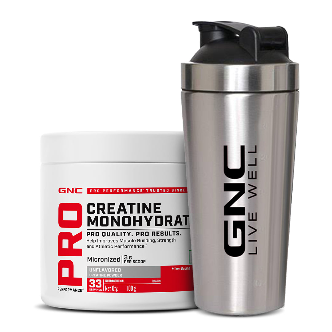 GNC Pro Performance Creatine Monohydrate with Shaker -  Boosts Stamina for Intense Workout 