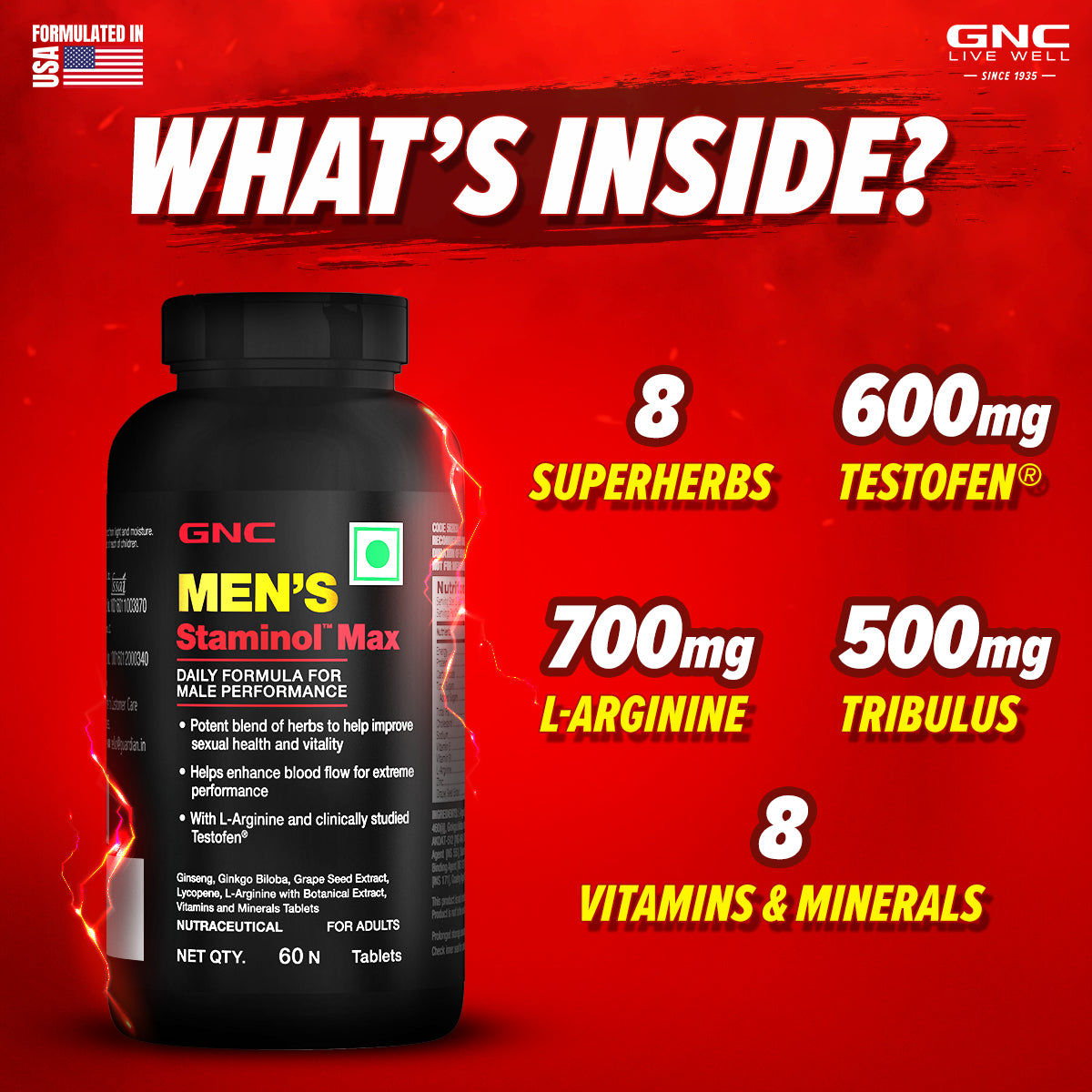 GNC Men s Staminol Max 60 Tablets GNC India