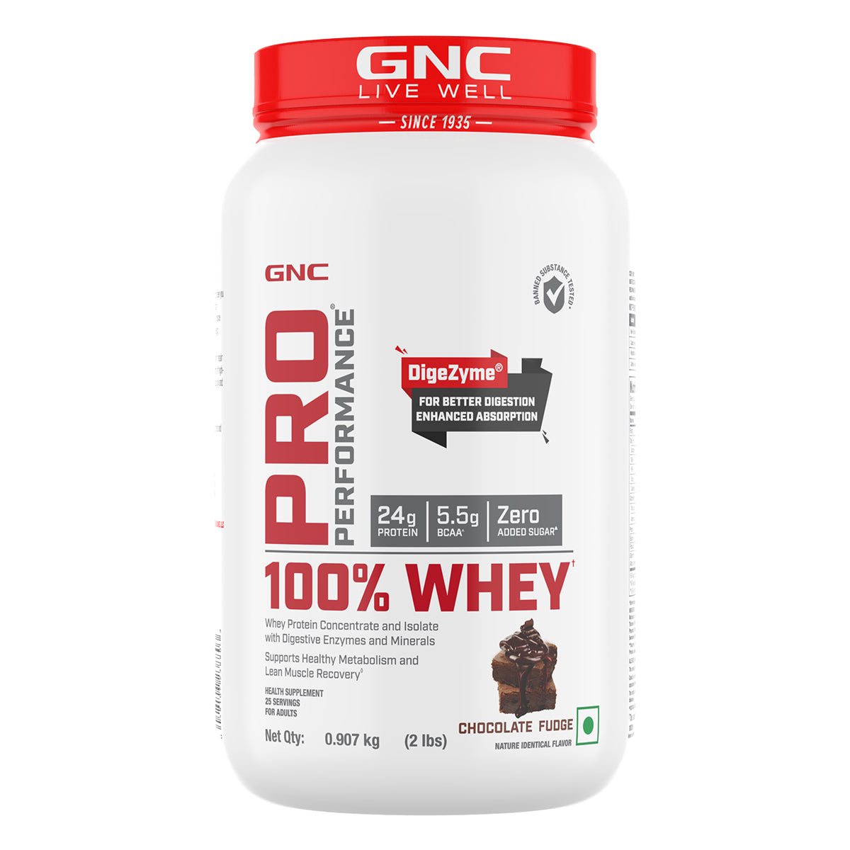 GNC Pro Performance 100% Whey Protein - Faster Recovery & Lean Muscle Gains | Informed Choice Certified