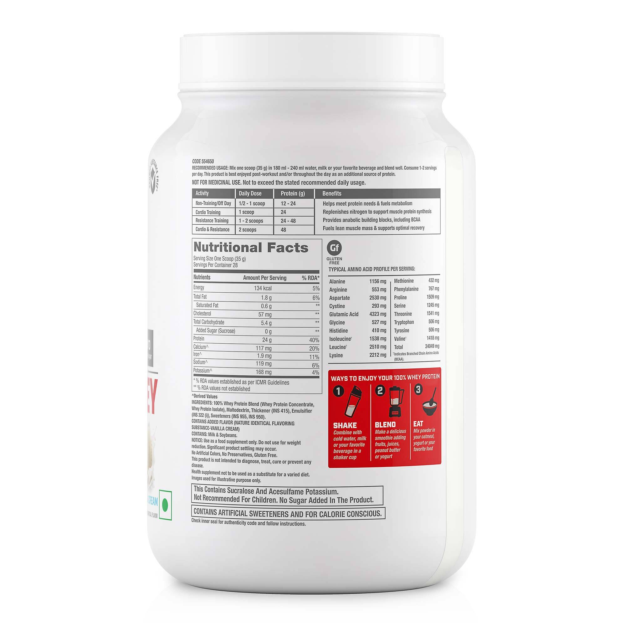 GNC Pro Performance 100% Whey Protein - 2.2 lbs, 1 kg - 